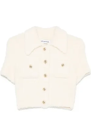 Self-Portrait Textured-finish top