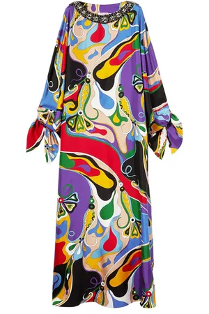Puccini Orchidee-print silk kaftan