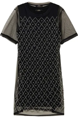 Twin-Set Embroidered tulle mini dress