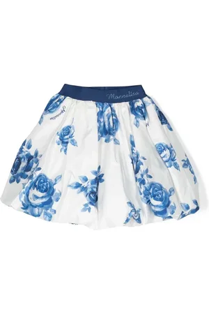 MONNALISA Floral-print cotton skirt