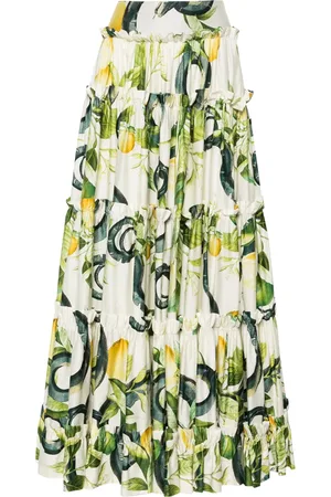Roberto Cavalli Lemon-print maxi full skirt