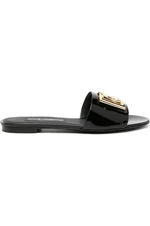 Dolce & Gabbana DG-logo leather slides