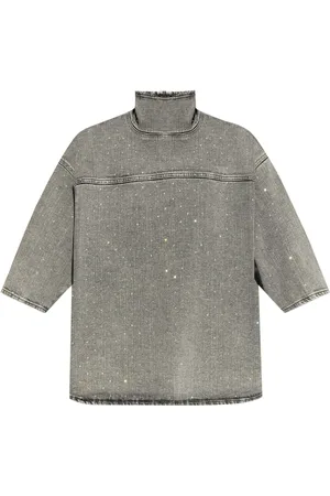 Fabiana Filippi Rhinestone embroidered denim top