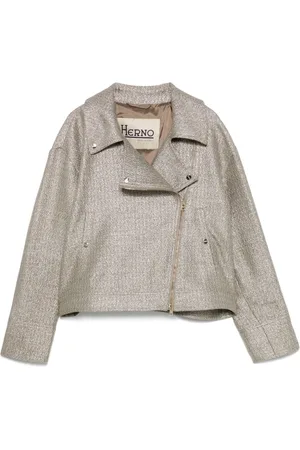 HERNO Lurex biker jacket