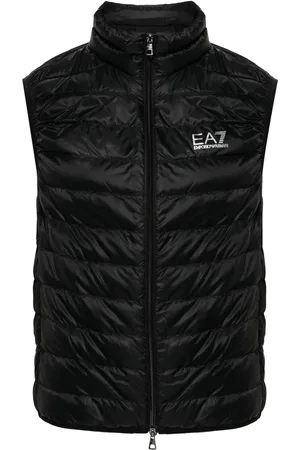 EA7 Logo-print padded gilet