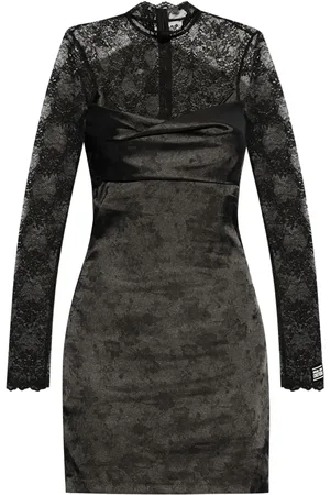 VERSACE Long-sleeve lace-panel dress