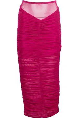 FLEUR DU MAL Ruched midi skirt
