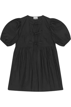 Ganni Cotton Poplin Tie String Mini Dress