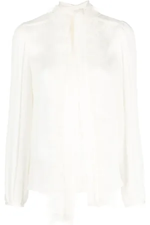 Twin-Set Layered feather-trim blouse