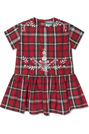 Kenzo Tartan-print cotton dress