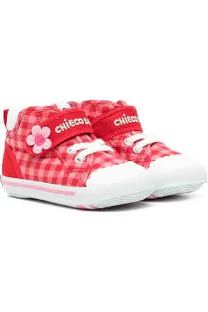 Miki House Checked touch-strap sneakers