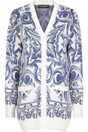 Dolce & Gabbana Majolica-print jacquard silk cardigan