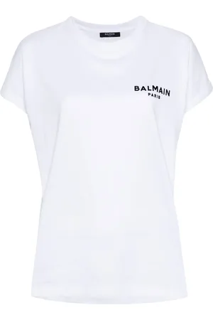 Balmain Flocked-logo cotton T-shirt