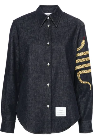 Thom Browne Snake 4-Bar denim shirt