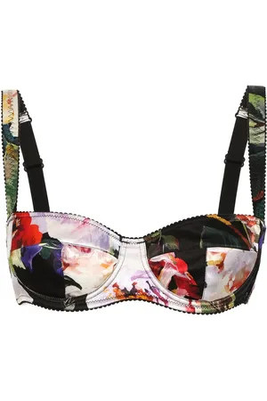 Dolce & Gabbana Floral-print silk balconette bra