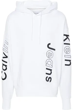 Calvin Klein Logo-embroidered cotton hoodie