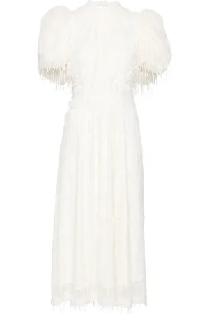ROTATE Puff-sleeve sequined midi dress