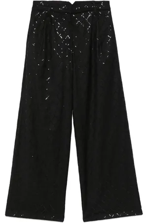 ROTATE Sequinned wide-leg trousers