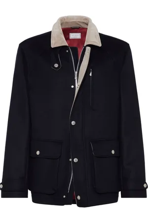 Brunello Cucinelli Corduroy-collar wool shirt jacket