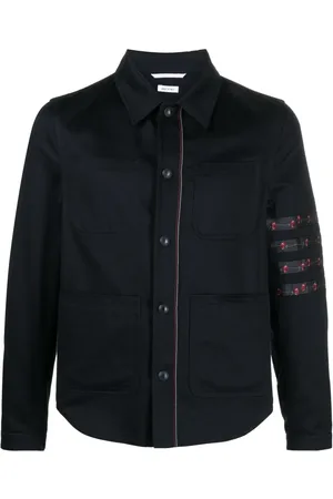 Thom Browne Floral stripe-detailing shirt jacket