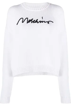 Moschino Logo-embroidered ribbed jumper