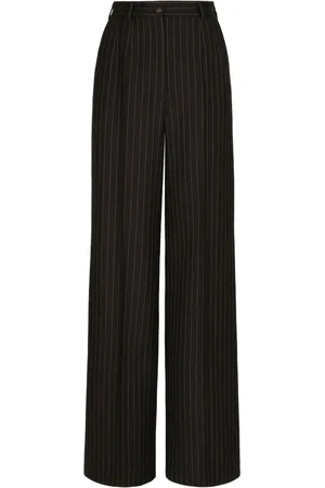 Dolce & Gabbana Pinstripe-print high-waist wide-leg trousers