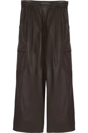 YVES SALOMON Leather wide-leg trousers