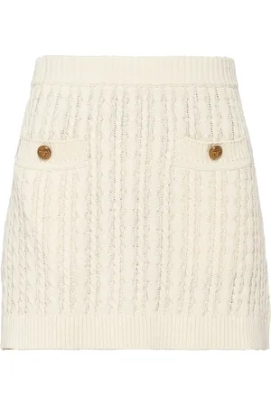 Prada Cable-knit cotton miniskirt