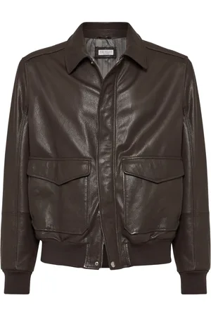 Brunello Cucinelli Aviator leather jacket