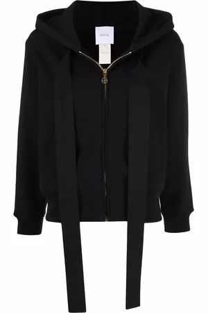 Patou Logo-embroidered zip-up hoodie