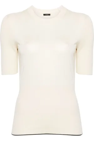 Joseph Contrasting-trim fine-knit jumper