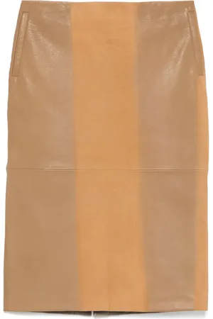 CHRISTOPHER ESBER Scuffed-leather midi skirt