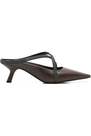 Brunello Cucinelli 60mm Monili-strap mules