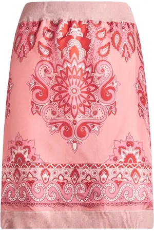 Etro Printed-panel knitted skirt