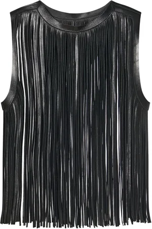 ROSETTA GETTY Fringe leather top