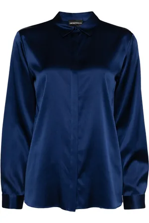 Emporio Armani Long-sleeved silk-blend shirt