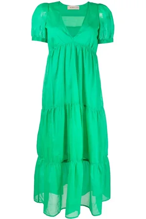 BLANCA Tiered v-neck dress