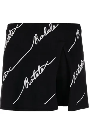 ROTATE Logo-embellished knitted miniskirt