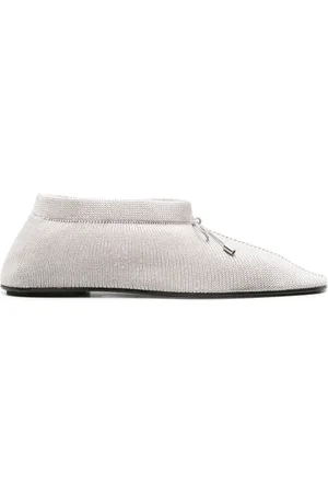 Totême Bow-detail knitted ballerina shoes