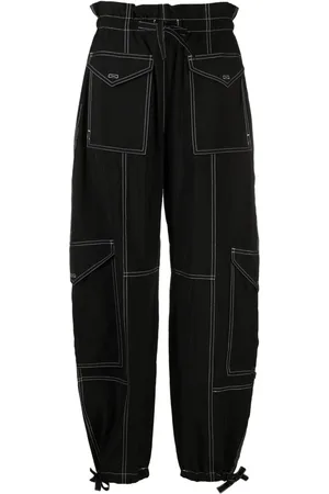 Ganni Paperbag-waist cargo trousers