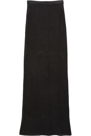 FLEUR DU MAL Pointelle-knit lace maxi skirt
