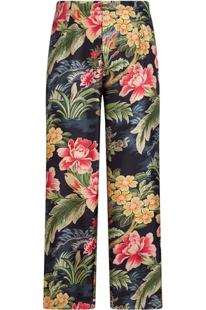 Etro Floral-print silk trousers