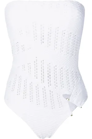 AMIR SLAMA Open-knit bandeau one-piece