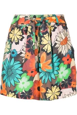 AMIR SLAMA Floral-print belted shorts