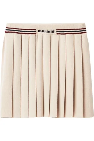 Miu Miu Pleated knitted cashmere miniskirt