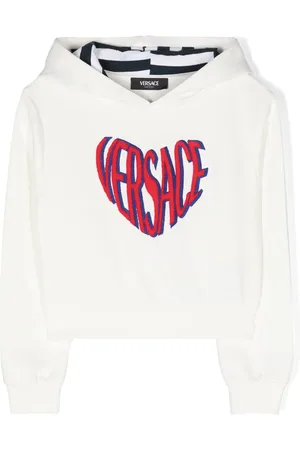 VERSACE Logo-embroidered cotton hoodie