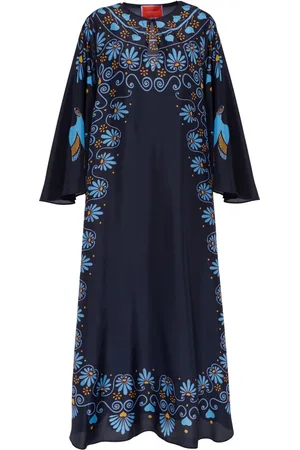 La DoubleJ Geometric-print silk kaftan