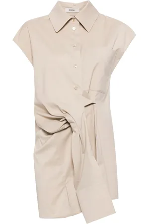 GOEN.J Knot-detail stretch shirt dress