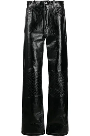 Marine Serre Moonogram leather trousers