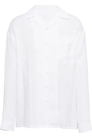 Prada Notched-collar linen shirt